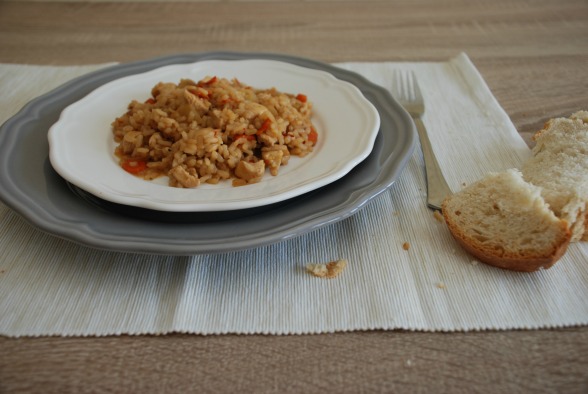 Arroz con salsa de soja y zanahorias