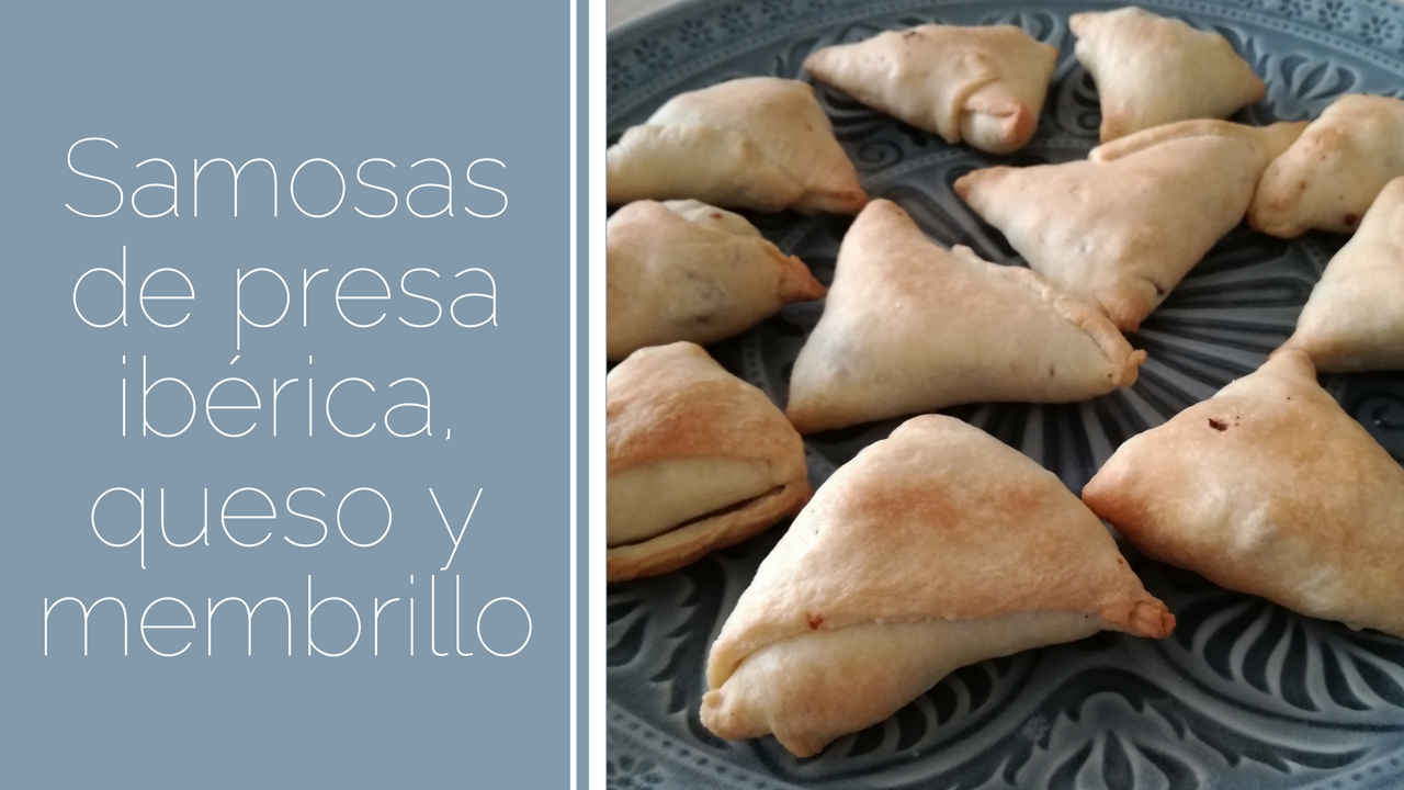 Samosas de presa ibérica, queso y membrillo